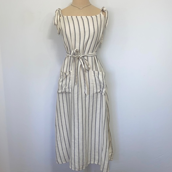 Reformation Dresses & Skirts - Reformation Striped Tie Shoulder Maxi Dress Sz Large Excellent~